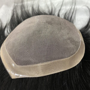 Monofilament Human Hair Relacement Systems & Mono Men's Toupee For Hair Loss