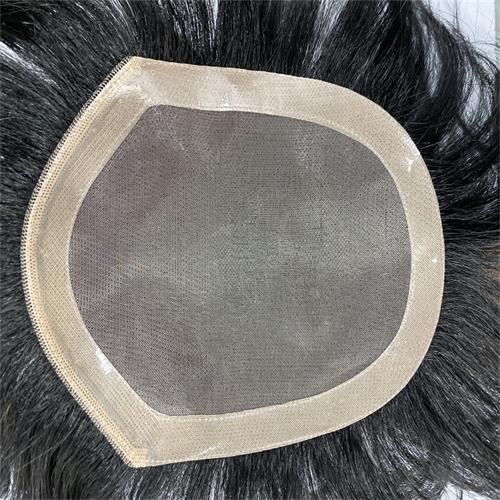 Monofilament Human Hair Relacement Systems & Mono Men's Toupee For Hair Loss - 图片 2