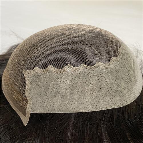 Men's Q6 Base Human Hair Replacement System Toupee - 图片 2