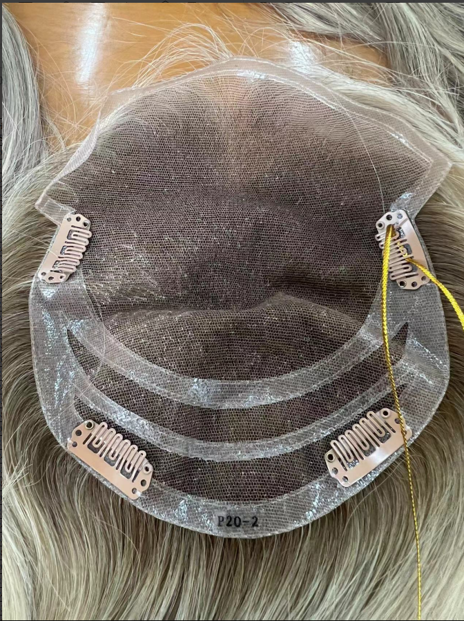 Luxury Hand-Tied Lace Base 100%  Human Hair Toppers for Women Thinning Hair & Alopecia - 图片 5