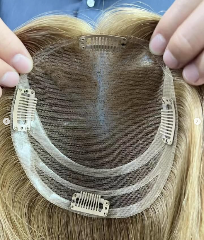 Luxury Hand-Tied Lace Base 100%  Human Hair Toppers for Women Thinning Hair & Alopecia