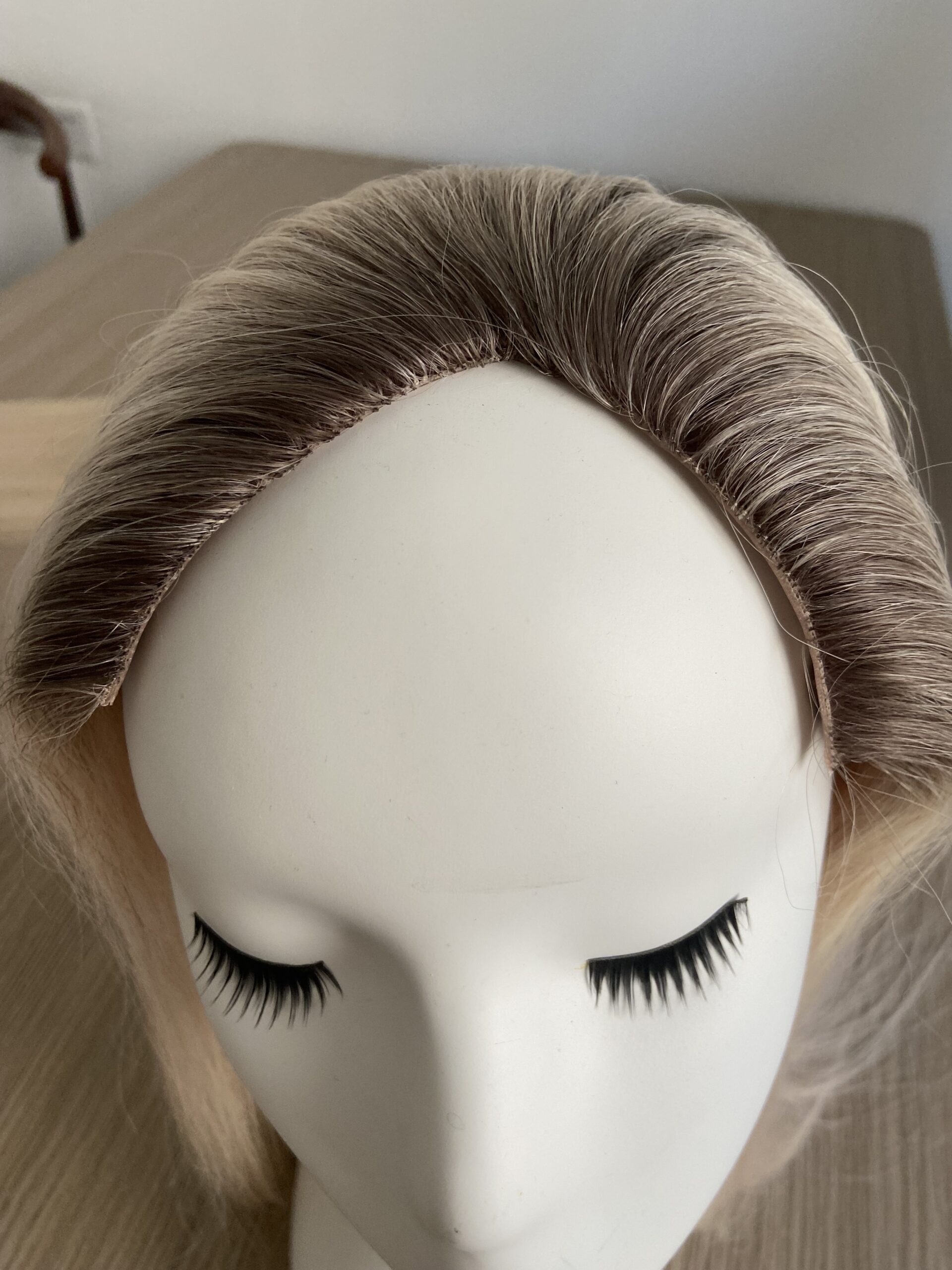 Women's V Part Mono Base Human Hair Toppers With PU Around/Clip On Hair Topper For Women Hair Loss - 图片 2