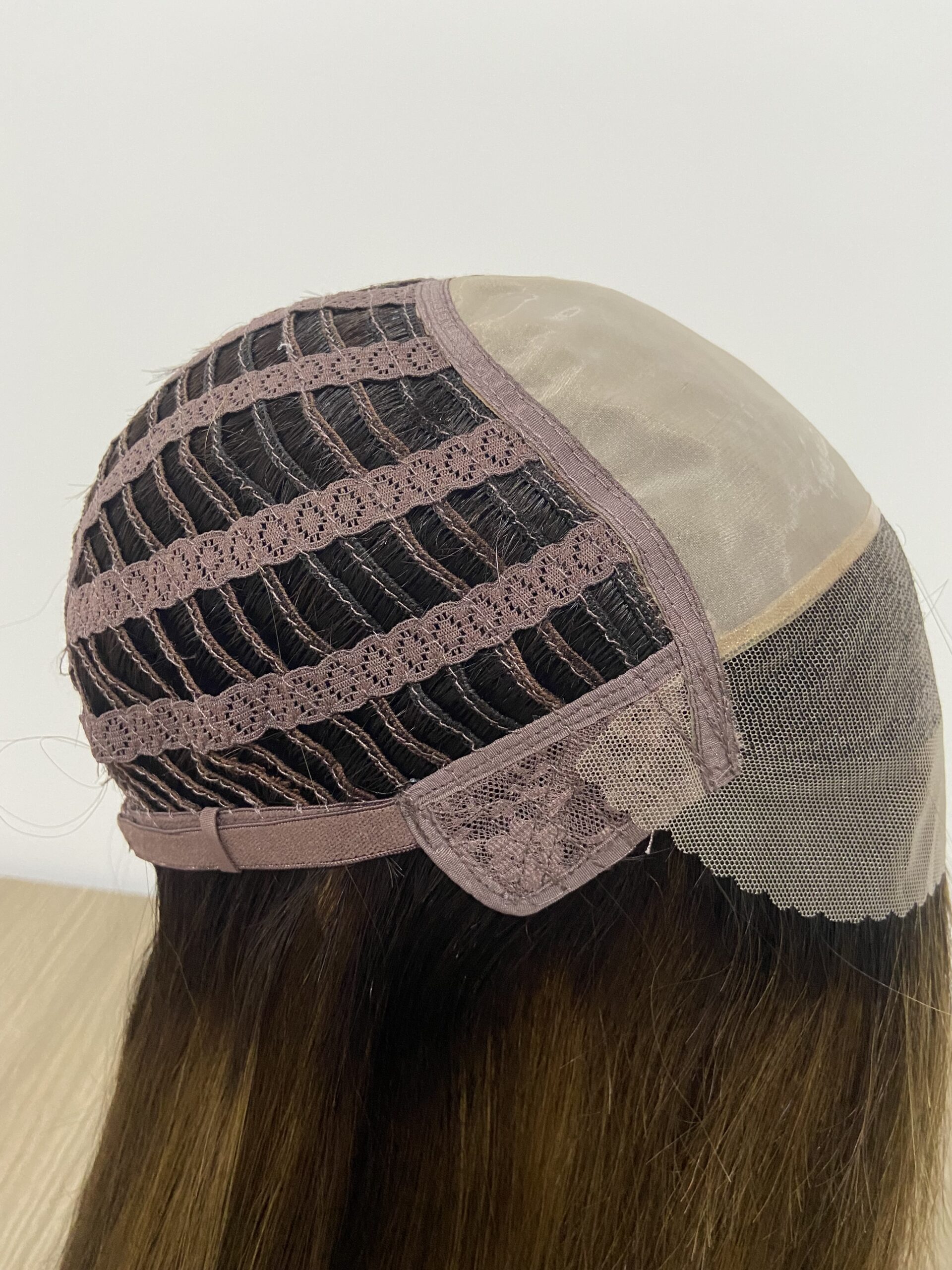 mono top with weft back wig