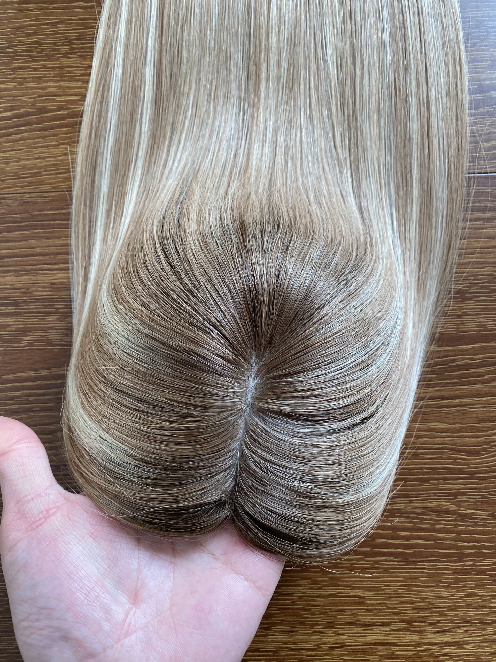Human Hair Women Toppers Silk Top Base 8x8" With Weft Back Hair Pieces - 图片 3