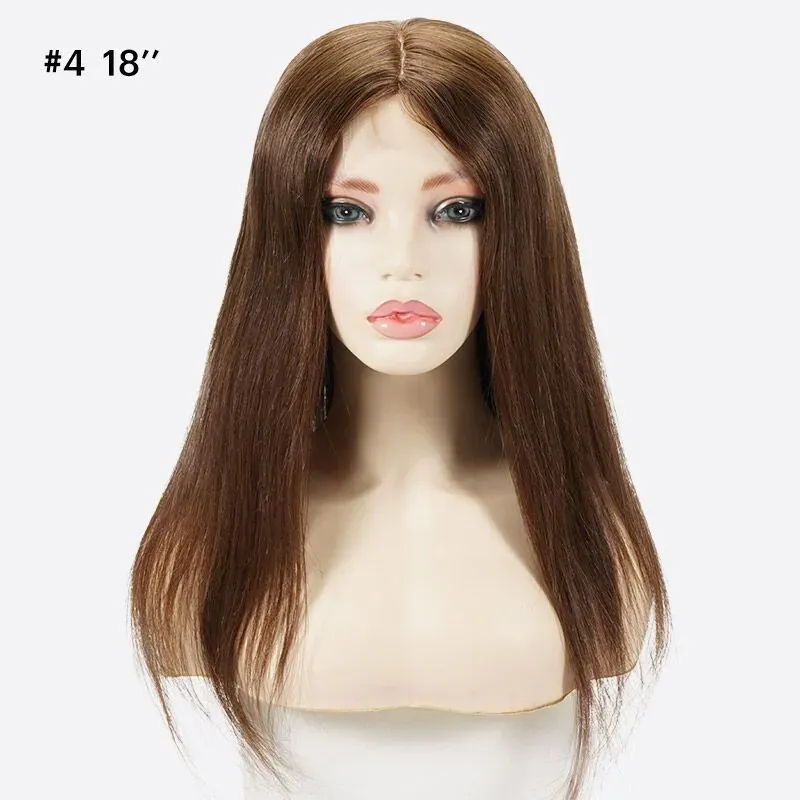 4″x4″ Silk Top Hand-tied Full Lace Silicon Medical Wig For Hair Loss & Cancer Patients - 图片 5