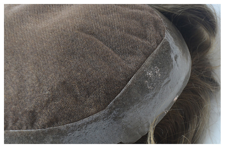 Breathable Australia Base French Lace With PU Around Human Hair Toupee for Men Hair Replacement Systems - 图片 2