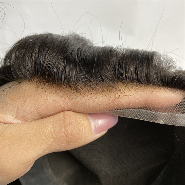Hollywood Human Hair Toupee - Breathable Lace Replacement System For Men - 图片 4